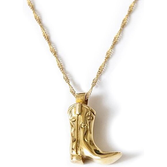 YANCHUN Necklace for Women Gold Charm Cowgirl Hat & Boots for Country Outfits - Picture 1 of 7